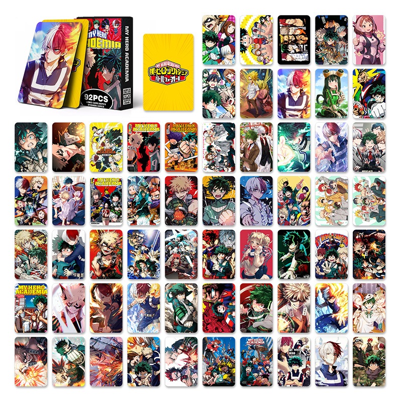 台灣發貨/免運 我的英雄學院 60張不重複小卡+32張高清貼紙 LOMO收藏卡片 綠谷出久 蛙吹梅雨 轟焦凍