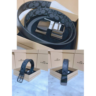 COACH美國outlet款 C logo 款 雙釦頭 男士腰帶/皮帶