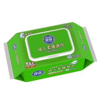 安安 成人柔護濕巾 安安濕紙巾 加大型濕紙巾 (48抽/包)-升級加蓋版