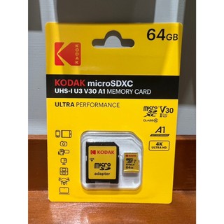 柯達 KODAK 32G 64G 記憶卡microsd小卡+SD轉接卡 記憶卡 SDXC/SDHC 相機記憶卡