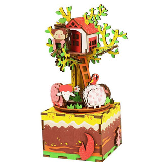 Robotime_Music Boxes DIY八音盒-側耳傾聽/木製拼圖音樂盒/3D立體音樂盒/交換禮物/生日禮物