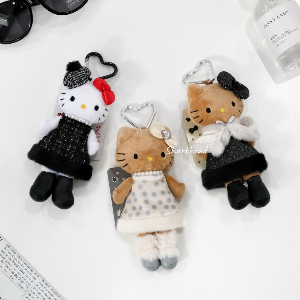 【Sharkhead】現貨 日本代購 Hello Kitty 長腿 小香風 貴婦 白皮 黑皮 洋裝 凱蒂貓 限定 三麗鷗
