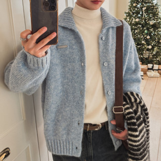 【Metanoia】韓國設計 9%羊毛開衫翻領針織外套