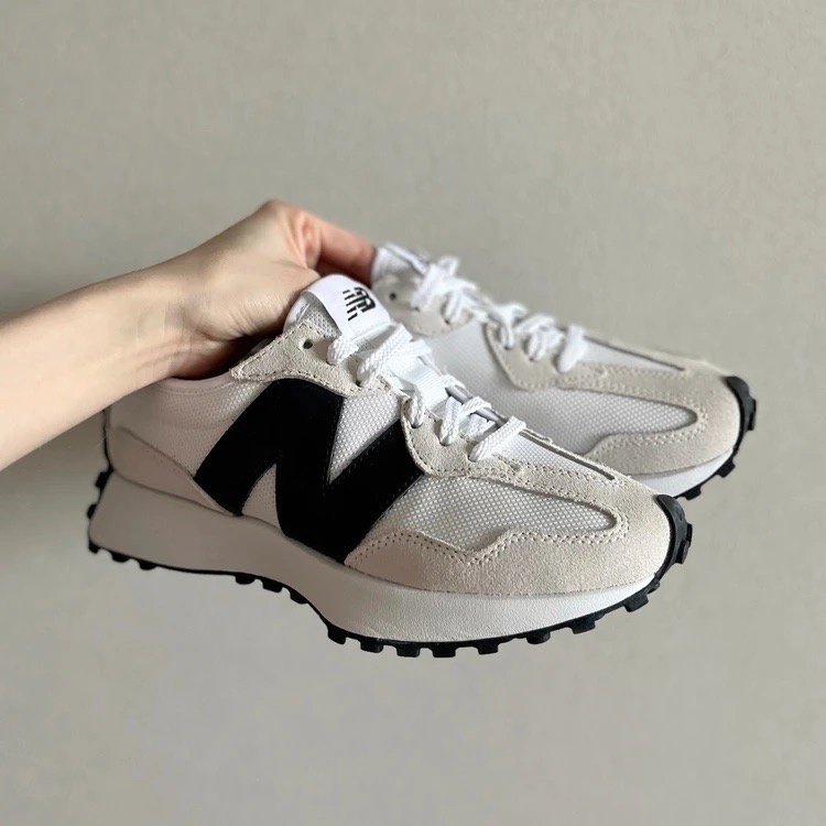 -EJ- NEW BALANCE 327 白黑 黑白 皮革N字 皮革 白灰 黑N 男鞋 MS327CWB