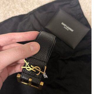 Saint Laurent Cassandra皮帶 荔枝皮 全新 YSL LOGO皮帶