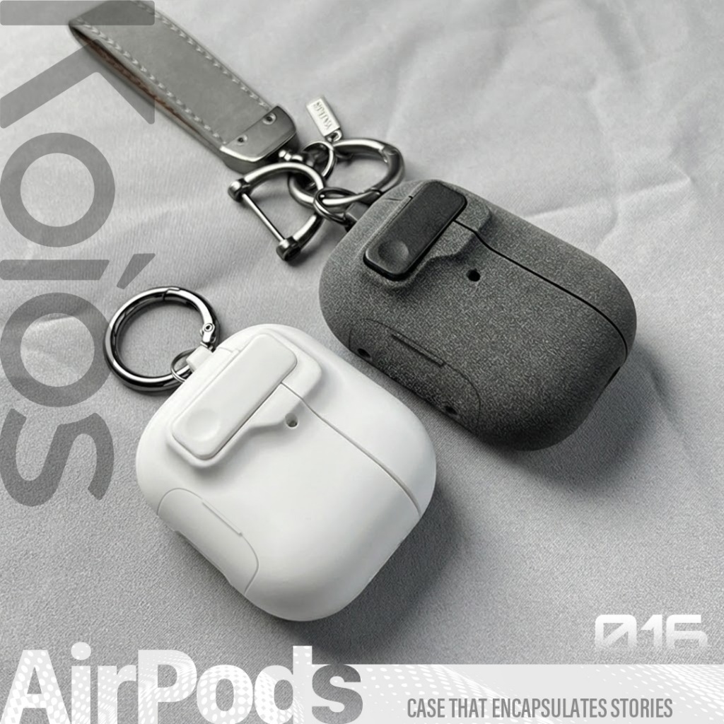 【Koios】Airpods Pro3 石感磨砂鎖扣耳機殼(附皮件掛飾) 4 Pro2 保護殼 耳機殼 磨砂殼 防摔殼