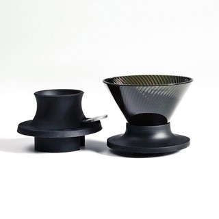 【HARIO】V60 NEO 樹脂濾杯01/02-黑色+聰明濾杯通用矽膠開關底座-黑色