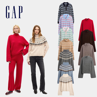 Gap 女裝 立領/翻領 長袖針織衫 多款規格任選 (844934&844237&841049)