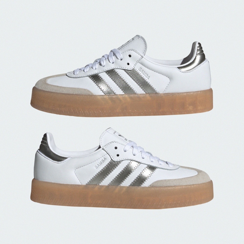 【Sharkhead】現貨 Adidas Samba OG 白銀 銀色 雷射 灰銀 德訓鞋 焦糖底 厚底 JS3943