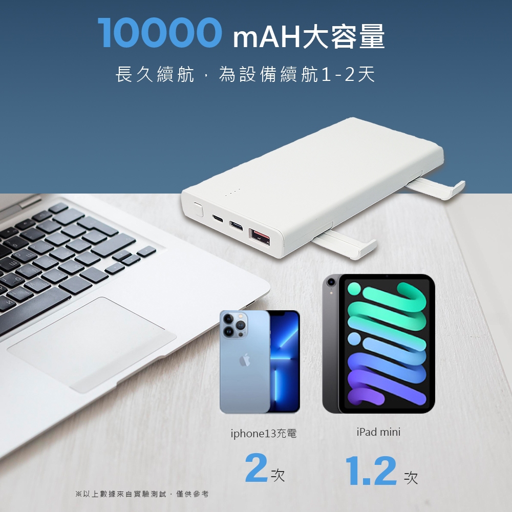 台中出貨 24H快速出貨✨ 【Ｗｈ+3C】行動電源 10000 帶支架 20W 行充 充電寶 可上飛機行動電源