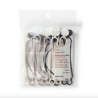 【日本 MUJI 無印良品 】 多用途矽膠束帶12入 綁帶 零食束帶 收納帶 電線束帶 耳機束帶
