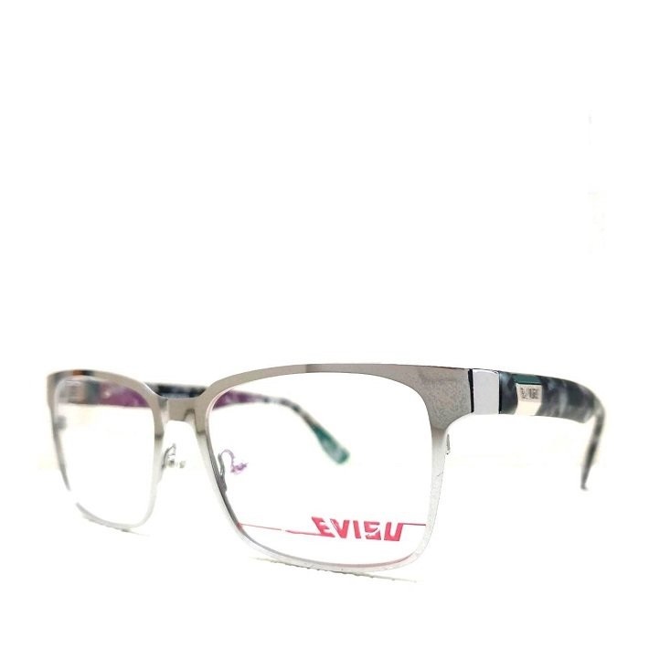 EVISU 日本福神 時尚潮流 亞洲版 銀色金屬框 迷彩 大理石藝術紋路 光學眼鏡