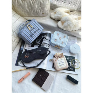 櫻花🌸日系petit trouver 化妝包 純棉 色織條紋 小清新 迷你手提 化妝包 補妝包 收納包