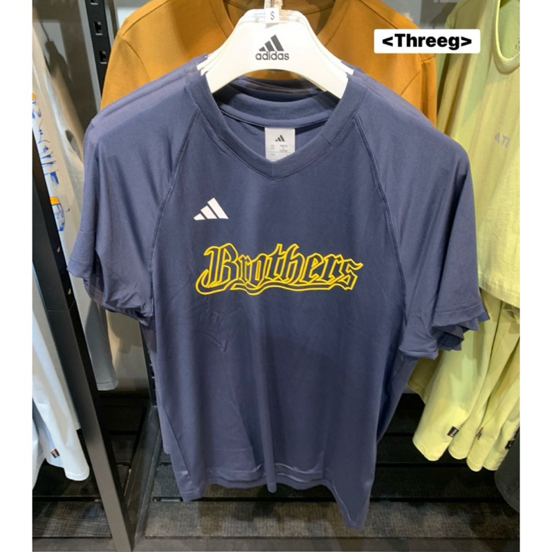 Threeg✨ 現貨 ADIDAS X BROTHERS 中信兄弟象 聯名款 球員版 棒球短袖 深藍 男女 KG2661
