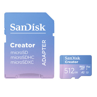 SanDisk Creator U3 A2 V30 附SD轉卡128G 256G 512G 1TB microSD記憶卡