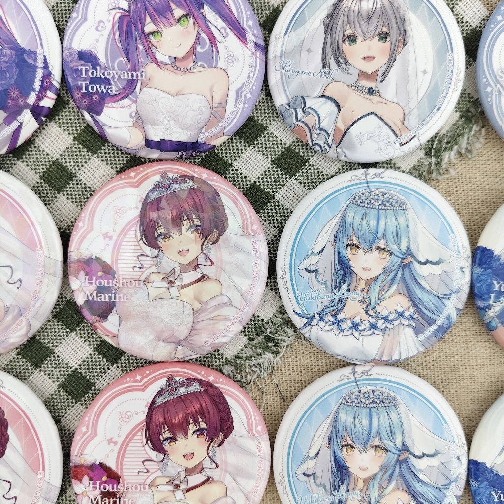 hololive一番賞 徽章 胸針 胸章 閃徽 吊飾 寶鐘瑪琳 常闇永遠 白銀諾艾爾 團長 雪花拉米 滿100出貨‼️