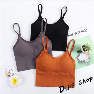 ［MM.SHOP］全新轉賣【DIFF】黑色 韓版美背內搭打底吊肩帶背心 免穿內衣帶胸墊 小可愛 冰絲背心 短版上衣