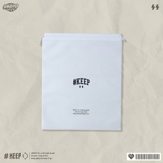 #KEEP DRAWSTRING DUST BAG 白色 大容量 透氣 手提 小閃電 LOGO 束口防塵袋【KS322】