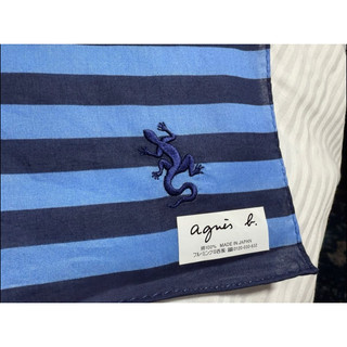 現貨全新Agnes b藍色條紋大手帕