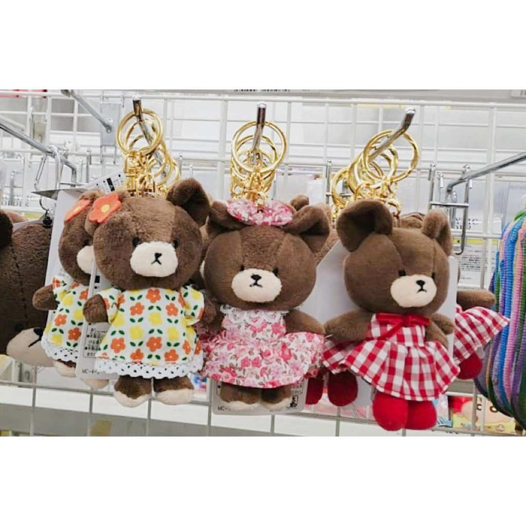 🍎現貨+預購🍎日本 小熊學校 傑琪 花卉 格紋 蝴蝶結 可愛 鑰匙圈吊飾 掛件