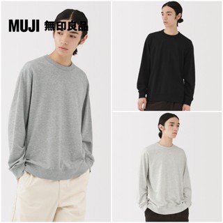 【MUJI 無印良品】男輕量裡毛圓領長袖T恤
