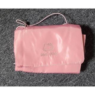 SANRIO HELLO KITTY 綁帶收納包 粉色 旅行用收納包 折疊包 化妝包