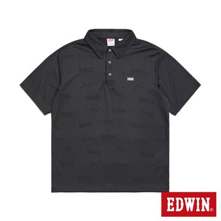 EDWIN 男款 COOL FLEX 涼感緹花短袖POLO衫(黑色)