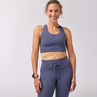 【BROOKS】女 Luxe 口袋運動內衣 暗影藍花灰(300646476)