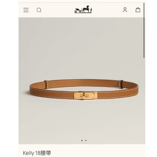 Hermes Kelly 18 金棕 皮帶