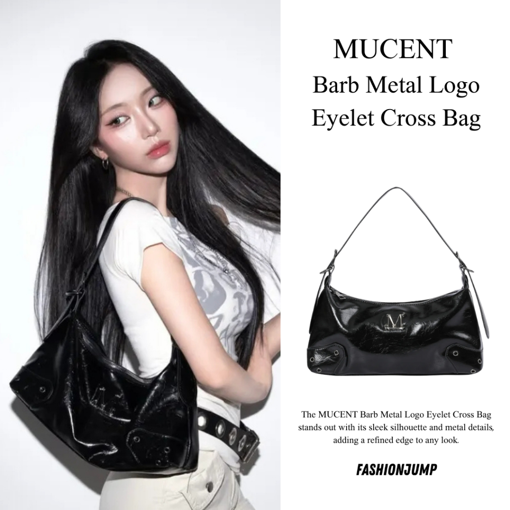 【FJstore】韓國 MUCENT BARB METAL LOGO 肩背包 女包 側背包 女生包包
