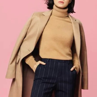 Uniqlo女裝羊毛喀什米爾混紡徹斯特大衣 / 卡其 / S（二手出清）