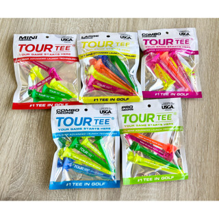 《TOUR TEE 》霓虹色Pro、Combo blue/Pink、Large、Mini、-買4包送彈力繩 高爾夫球梯
