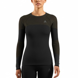 【ODLO】OD198021 女款 ECO銀離子基礎運動保暖型圓領上衣/雪地底層衣 黑