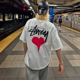 多色可選 Stussy Stock Heart 愛心logo 美式復古短T 圓領T恤 短踢 男女同款 Stussy 短袖