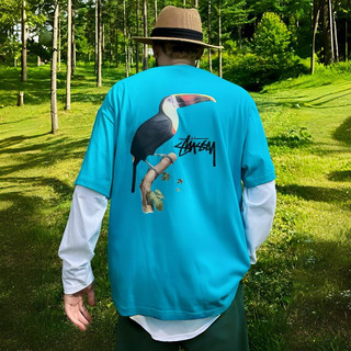 多色可選 Stussy Toucan 巨嘴鳥logo 美式復古短T 圓領T恤 休閒寬鬆 男女同款 Stussy 短袖