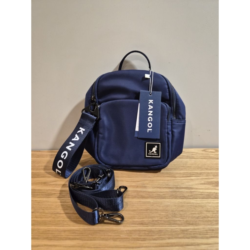 KANGOL 尼龍小後背包 - 藍