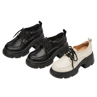 【Grace Gift】牛津鞋 女鞋【休閒紳士輕量運動厚底牛津鞋】3色 35-40號 厚底鞋 通勤鞋 樂福鞋