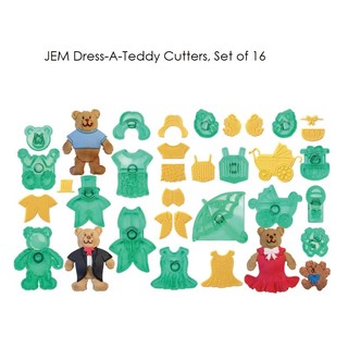 英國 JEM Dress A Teddy Set of 16 Cutter 翻糖 餅乾 小熊 造型 壓模
