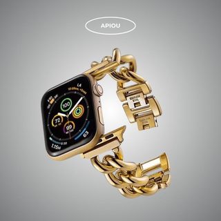 APIOU 金色經典粗鏈 Apple Watch 鈦鋼金屬錶 38 40 41 mm