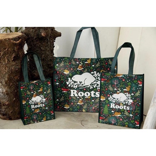 全新品 專櫃公司貨 roots 限量絕版動物森林 不織布防水購物袋 手提袋 環保袋 防水袋 提袋 三款可選