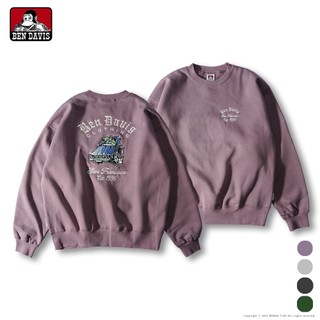 BEN DAVIS LOWRIDE EMB CREW 經典 猿人跑車 刺繡 圓領 大學T 4色