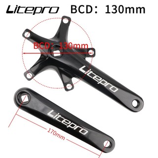 超輕拋光銀色鋁合左右曲柄組 FIXED GEAR折疊車改裝BCD130長度170MM方孔(無標)