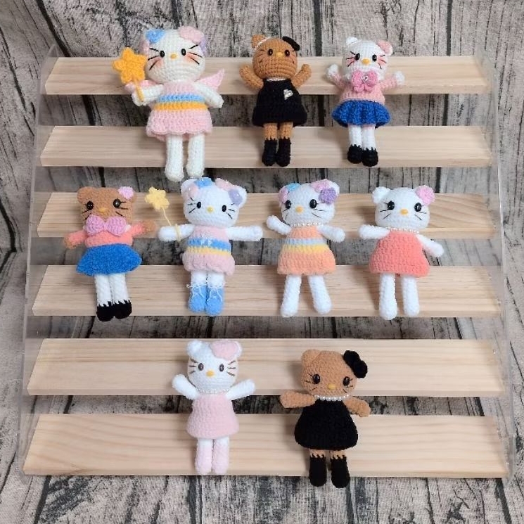 【現貨 成品】美人魚kitty 長腿Kitty Kitty娃娃 鉤織kitty 毛線Kitty 花朵kitty 鉤織娃娃