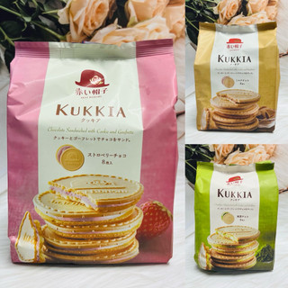 日本 KUKKIA 紅帽子 法蘭酥 抹茶可可夾心 牛奶可可夾心 草莓可可夾心 夾心餅 法蘭酥夾心