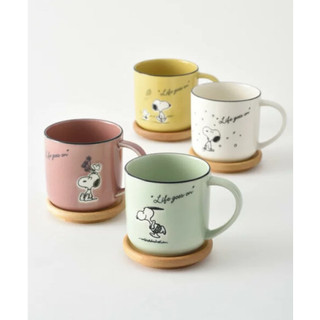 日本連線代購 史努比 SNOOPY PEANUTS 聯名 BRUNO 附蓋馬克杯 杯墊