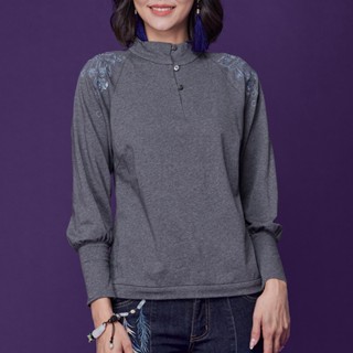 古典美 刺繡雲肩花苞袖T桖【58001】棉麻/亞麻/中國風/漢服/茶禪服