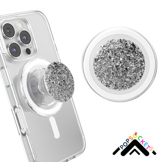 泡泡騷 手機支架 磁吸星碎箔銀 PopSockets 伸縮手機支架 現貨