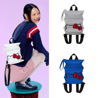 韓國JS聯名Hello Kitty百褶包 韓國小眾品牌聯名雙肩背包 ins同款 凱蒂貓包包 日韓風雙肩背包 女生禮物