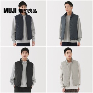 【MUJI 無印良品】男輕量羽絨可攜式立領背心