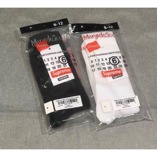 全新限量免運Supreme MM6 Maison Margiela Hanes Crew Socks聯名男女運動襪子長襪